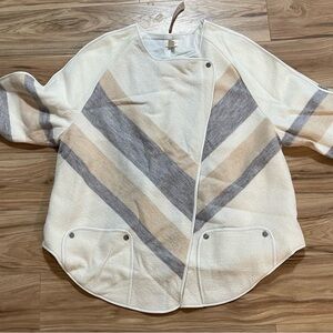 Chico's Cream and Gray Cape Jacket